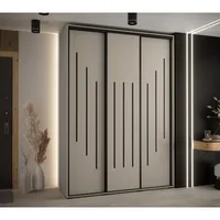 Posuvná skriňa vysoká Dakota 8 180 hĺbka 60 cm výška 235,2 cm Sivá Čierna
