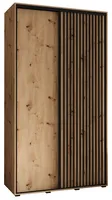 Skriňa s posuvnými dverami Sapporo 1 130 cm 60 cm Svetlohnedé drevo Čierna
