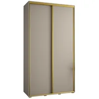 Skriňa s posuvnými dverami Dakota 1 130 cm 60 cm hĺbky Sivá Žltá