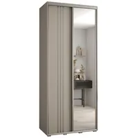 Skriňa s posuvnými dverami so zrkadlom Dakota 7 120 cm 45 cm hĺbky Sivá