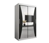 Skriňa s posuvnými dverami Monaco 120 cm Biela Čierna