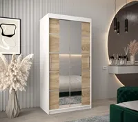 Skriňa s posuvnými dverami Verona 4 100 Svetlohnedé drevo Biela