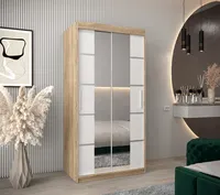 Skriňa s posuvnými dverami Verona 4 100 Svetlohnedé drevo Biela