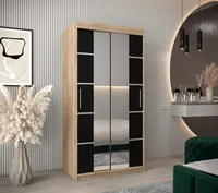 Skriňa s posuvnými dverami Verona 4 100 Svetlohnedé drevo Čierna