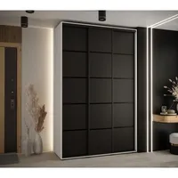 Skriňa s posuvnými dverami Davos 4 150 45 cm hĺbky Biela Čierna