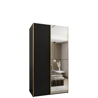 Skriňa s posuvnými dverami so zrkadlom Lux 3 140 Čierna