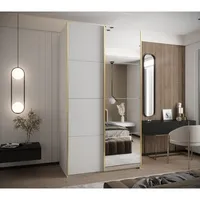 Skriňa s posuvnými dverami so zrkadlom Lux 3 140 Biela