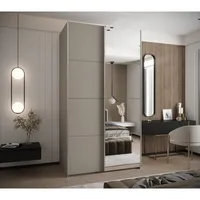 Skriňa s posuvnými dverami so zrkadlom Lux 3 140 Sivá