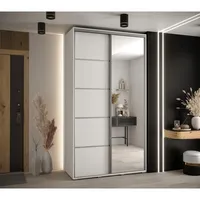Skriňa s posuvnými dverami so zrkadlom Davos 5 130 cm 45 cm hĺbky Biela