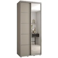 Skriňa s posuvnými dverami so zrkadlom Dakota 5 110 cm 45 cm hĺbky Sivá