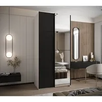 Skriňa s posuvnými dverami so zrkadlom Lux 3 110 Biela Čierna