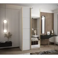 Skriňa s posuvnými dverami so zrkadlom Lux 3 110 Biela