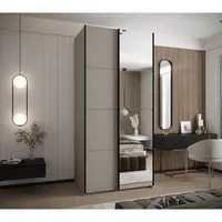 Skriňa s posuvnými dverami so zrkadlom Lux 3 110 Sivá Čierna