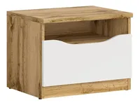 Nočný stolík Nuis Svetlohnedé drevo Biela