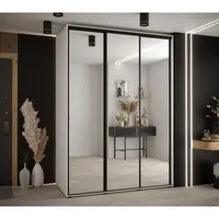 Posuvná skriňa Davos 2 180 cm 60 cm hĺbky Biela Čierna