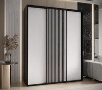 Skriňa s posuvnými dverami Sapporo 1 190 cm 60 cm Biela Čierna