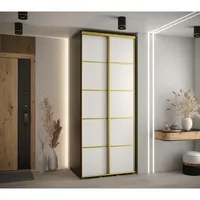 Posuvná skriňa Davos 4 100 cm 60 cm hĺbky Biela Čierna