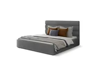 Posteľ 200 Caramel (kovový rošt, plynový zdvihák, úložný priestor) Sivá