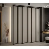 Skriňa s posuvnými dverami Dakota 6 200 cm 45 cm hĺbky Sivá Čierna