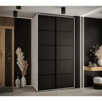 Posuvná skriňa Davos 4 140 cm 60 cm hĺbky Biela Čierna