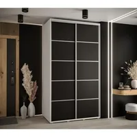 Posuvná skriňa Davos 4 140 cm 60 cm hĺbky Biela Čierna