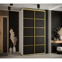 Posuvná skriňa Davos 4 140 cm 60 cm hĺbky Biela Čierna