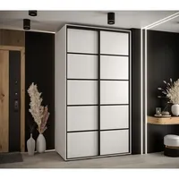 Posuvná skriňa Davos 4 140 cm 60 cm hĺbky Biela Čierna