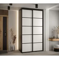 Posuvná skriňa Davos 4 140 cm 60 cm hĺbky Biela Čierna
