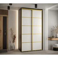 Posuvná skriňa Davos 4 140 cm 60 cm hĺbky Biela Čierna
