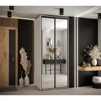 Posuvná skriňa Davos 2 100 cm 60 cm hĺbky Biela Čierna
