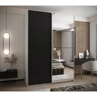 Skriňa s posuvnými dverami so zrkadlom Lux 3 170 Biela Čierna