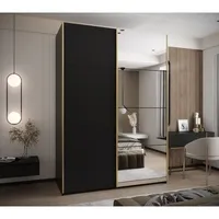 Skriňa s posuvnými dverami so zrkadlom Lux 3 170 Čierna