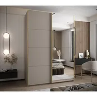 Skriňa s posuvnými dverami so zrkadlom Lux 3 170 Sivá Žltá