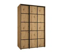 Skriňa Cannes 4 160 hĺbka 60 cm Svetlohnedé drevo Čierna