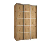 Skriňa Cannes 4 160 hĺbka 60 cm Svetlohnedé drevo Sivá