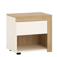 Pravý nočný stolík Lyon Svetlohnedé drevo Biela