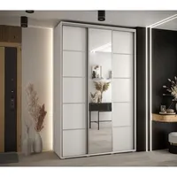 Skriňa s posuvnými dverami so zrkadlom Davos 5 150 cm 45 cm hĺbky Biela