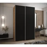 Skriňa s posuvnými dverami Lux 1 150 Svetlohnedé drevo Čierna