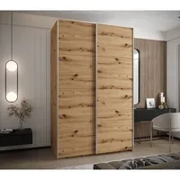 Skriňa s posuvnými dverami Lux 1 150 Svetlohnedé drevo Sivá