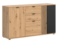 Komoda Vabres Svetlohnedé drevo Čierna