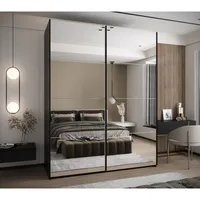 Skriňa s posuvnými dverami Lux 2 190 Biela Čierna