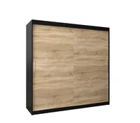 Skriňa s posuvnými dverami Tokyo 200 Svetlohnedé drevo Čierna