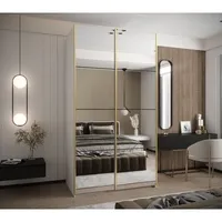 Skriňa s posuvnými dverami Lux 2 130 Biela Čierna