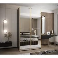 Skriňa s posuvnými dverami Lux 2 130 Biela Čierna