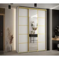 Skriňa s posuvnými dverami so zrkadlom Cannes 5 170 cm 45 cm hĺbky Biela