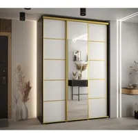 Skriňa s posuvnými dverami so zrkadlom Cannes 5 170 cm 45 cm hĺbky Biela Čierna