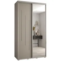 Skriňa s posuvnými dverami so zrkadlom Dakota 9 130 cm 45 cm hĺbky Sivá