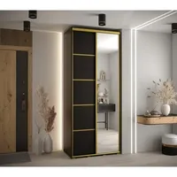 Skriňa s posuvnými dverami so zrkadlom Cannes 5 120 cm 45 cm hĺbky Čierna