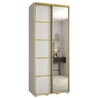 Skriňa s posuvnými dverami so zrkadlom Cannes 5 110 cm 45 cm hĺbky Biela