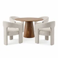 Stôl 127 Avola + 4 stoličky Leith Drevo tmavohnedé